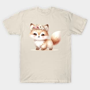 Baby Fox Boho Babies A Whimsical Watercolor Gathering T-Shirt